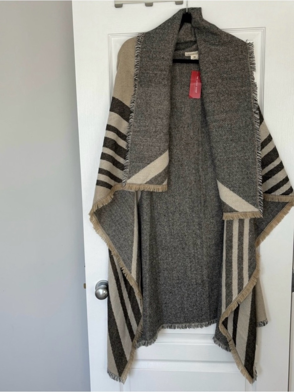 Lovestitch | Wool Blend Sleeveless Shawl Cardigan - One Size